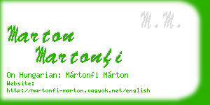 marton martonfi business card